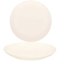 PlasticForte Rond bord/camping bord - 4x - D22 cm - ivoor wit - kunststof - Dinerborden - thumbnail