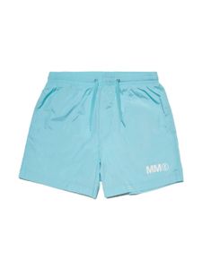 MM6 Maison Margiela Kids short de bain à logo imprimé - Bleu