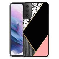 Samsung Galaxy S21 Plus Backcover Zwart Roze Vormen