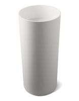 Wastafel Staand Luca Sanitair Vado Rond Met Vloer Afvoer 40x40x90 cm Solid Surface Mat Wit