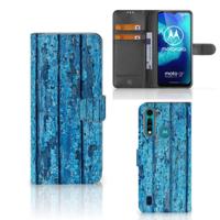 Motorola G8 Power Lite | Book Style Case | Wood Blue