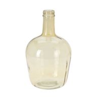 H&amp;S Collection Fles Bloemenvaas San Remo - Gerecycled glas - geel transparant - D19 x H30 cm   -