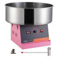 VEVOR elektrische suikerspinmachine, 1kW suikerspinmachine, commerciële suikerspinmachine met roestvrijstalen kom en suikerlepel, perfect voor kinderverjaardagsfeestjes thuis, familiebijeenkomsten (roze)