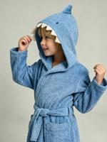 Gepersonaliseerde kinderbadjas REQUIN, met gerecycled katoen blauw