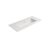 Wastafel Zonder Kraan Gat Keramiek Sapho Pura 102x46 cm Mat Wit