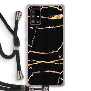 Gouden marmer: Samsung Galaxy A51 5G Transparant Hoesje met koord