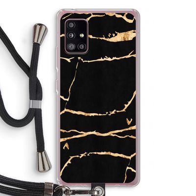 Gouden marmer: Samsung Galaxy A51 5G Transparant Hoesje met koord