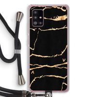 Gouden marmer: Samsung Galaxy A51 5G Transparant Hoesje met koord