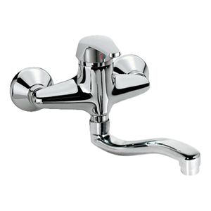 Keukenkraan Tres ECO | Wandmontage | 360° Draaibaar | Mengkraan | 1-hendel | Rond | Chroom