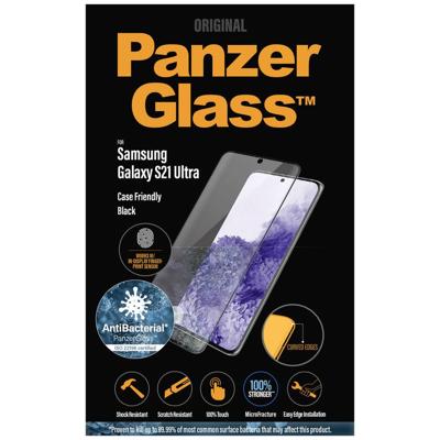 PanzerGlass Curved 7258 Screenprotector (glas) Samsung Galaxy S21 Ultra 1 stuk(s) Anti-vingerafdruk, Antibacterieel