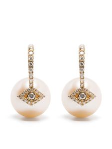 Sydney Evan bague Evil Eye en or 14ct ornée de saphir et diamants