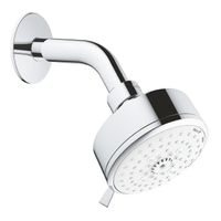 GROHE New Tempesta Cosmopolitan hoofddoucheset: hoofddouche met 4 straalsoorten 9.5L/min. Ø10cm met douchearm wandmontage chroom/wit 27869001