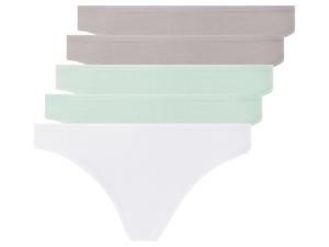 esmara 5 dames strings (grijs/mint/wit, XL (48/50))