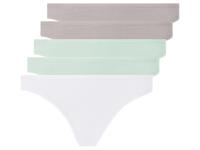 esmara 5 dames strings (grijs/mint/wit, XL (48/50))