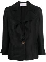 Valentino Garavani Pre-Owned veste en lin à col volanté (2010) - Noir