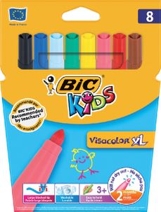 Kleurstift Bic Kids Visacolor XL blister Ãƒ 8 stuks assorti