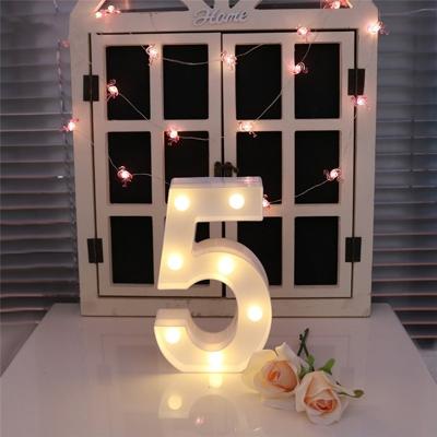 Digit 5 vorm decoratie licht droge batterij aangedreven warm wit staande opknoping vakantie licht