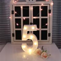 Digit 5 vorm decoratie licht droge batterij aangedreven warm wit staande opknoping vakantie licht