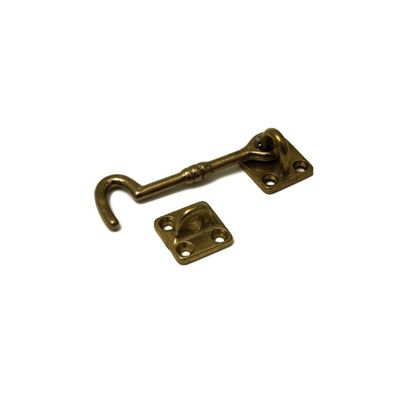 3x stuks kajuithaak / kajuithaken / bevestigingshaakje messing gepolijst 15 cm