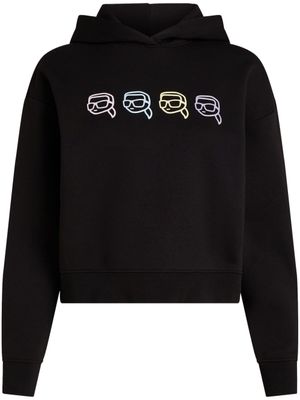 Karl Lagerfeld hoodie Ikon Outline en coton biologique - Noir