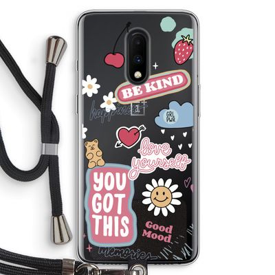 Positivity: OnePlus 7 Transparant Hoesje met koord