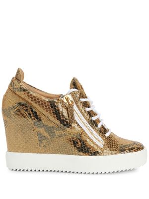 Giuseppe Zanotti baskets Addy Wedge 75 mm - Marron