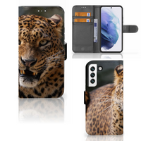 Samsung Galaxy S22 Telefoonhoesje met Pasjes Luipaard - thumbnail