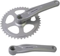 Miranda crankstel alfa 1 42t, cranklengte 170mm. zilver, aluminium, spieloos. kettingblad 3/32