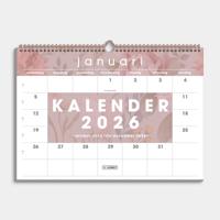 A3 Maandkalender 2026 Vintage Rozen
