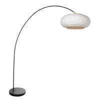 Steinhauer Zwarte booglampSolva met witte kap Ø35cm - 4630ZW