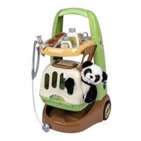 Smoby - Zoo Veterinarian Trolley - Panda Plush - Veel accessoires inbegrepen - 2 in 1 product: Transportkooi - Productie