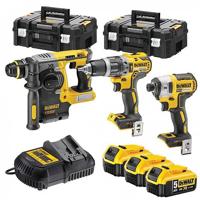 DeWalt DCK368P3T accu set | DCD796 + DCF887 en DCH273 in T-Stak koffers | 18v 5.0Ah Li-ion - DCK368P3T-QW