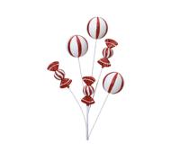 Snoepjes op stok van foam 63 cm rood / wit