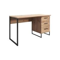 Meubella Bureau Saturn - Eiken - Zwart - 138 cm