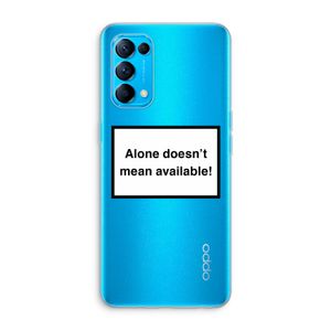 Alone: Oppo Find X3 Lite Transparant Hoesje