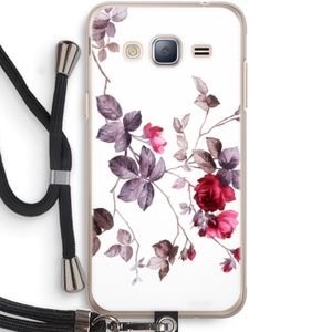 Mooie bloemen: Samsung Galaxy J3 (2016) Transparant Hoesje met koord