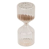 Zandloper woondecoratie - glas - 13 x 6 cm - beige zand