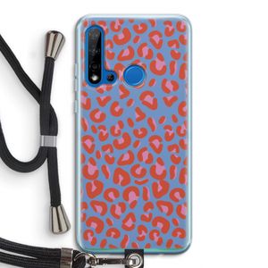 Leopard blue: Huawei P20 Lite (2019) Transparant Hoesje met koord