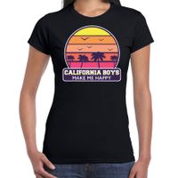 California boys zomer t-shirt / shirt California boys make me happy zwart voor dames