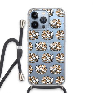 Slapende poes: iPhone 13 Pro Transparant Hoesje met koord