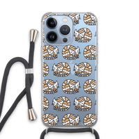 Slapende poes: iPhone 13 Pro Transparant Hoesje met koord