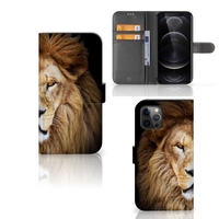 Apple iPhone 12 Pro Max Telefoonhoesje met Pasjes Leeuw - thumbnail