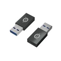 Conceptronic DONN10G tussenstuk voor kabels USB A USB C Zwart