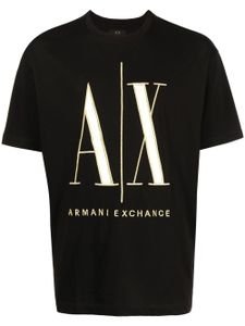 Armani Exchange t-shirt en coton à logo brodé - Noir