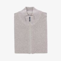 Cardigan Beige Melange Rits - thumbnail