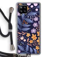 Flowers with blue leaves: Samsung Galaxy A42 5G Transparant Hoesje met koord
