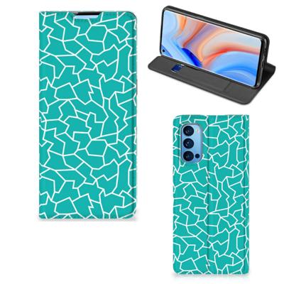 OPPO Reno4 Pro 5G | Bookcase | Cracks Blue