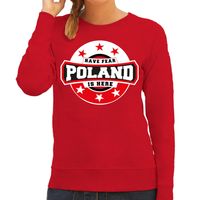 Have fear Poland is here / Polen supporter sweater rood voor dames - thumbnail