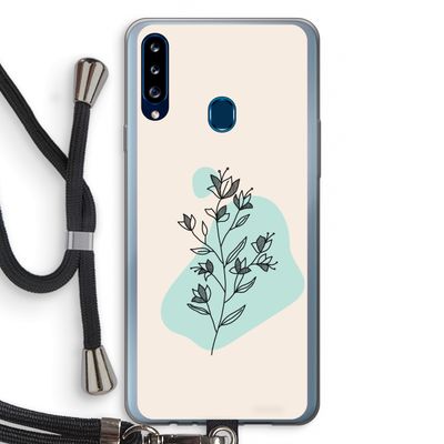 Violets are blue: Samsung Galaxy A20s Transparant Hoesje met koord