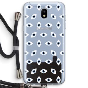 Eyes pattern: Samsung Galaxy J5 (2017) Transparant Hoesje met koord